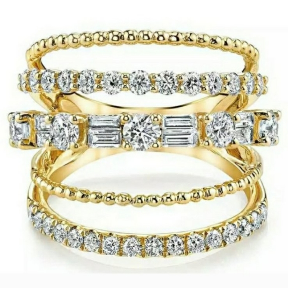 New Yellow Gold Multilayer Ring - Picture 3 of 3